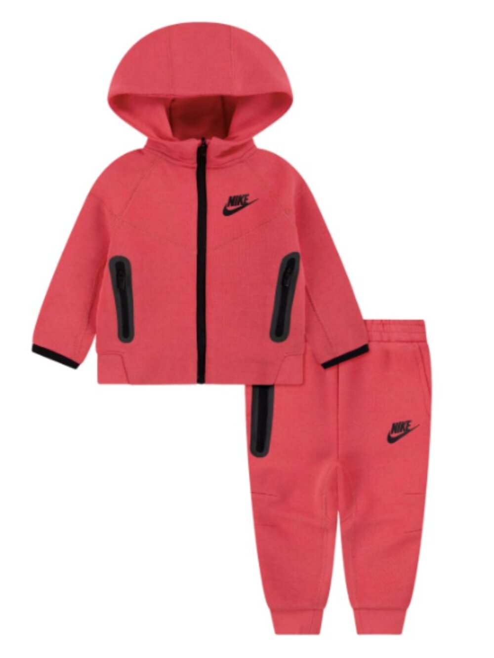 Nike Kids Tech Fleece Hoodie & Joggers - Raspberry Pink - Size 18M